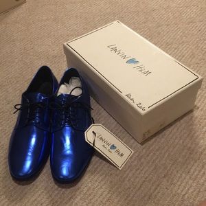 Lanvin x H&M Lace On Shoe Metallic Blue EU 43